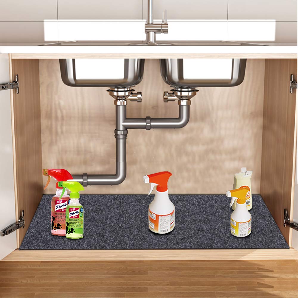 Under The Sink Mat Kitchen Cabinet Mat  Waterproof/Absorbent  Protects CabinetsAbsorbent Felt MaterialAnti-Slip And Waterproof B